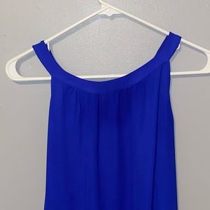Blue sleeveless high-low torrid blouse
